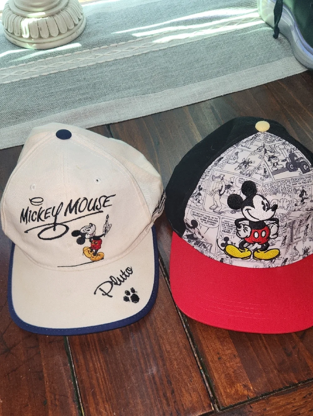 Disney Bundle Of 2 Ball Caps OSFA Embroidred Velcro Back